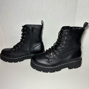 UnionBay Hayden Combat Boots Wms Size 10M Zip Side Lace Up Front Chunky Heel Y2K